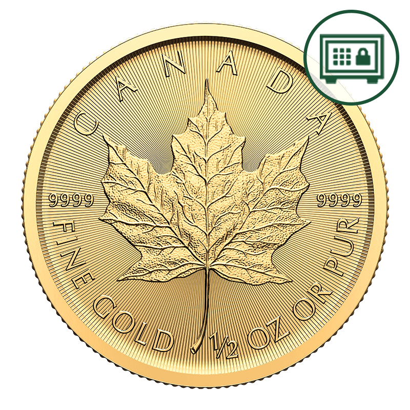 Image pour Pièce Feuille d’érable en or de 1/2 oz (2024) - Stockage sécurisé à partir de Métaux précieux TD